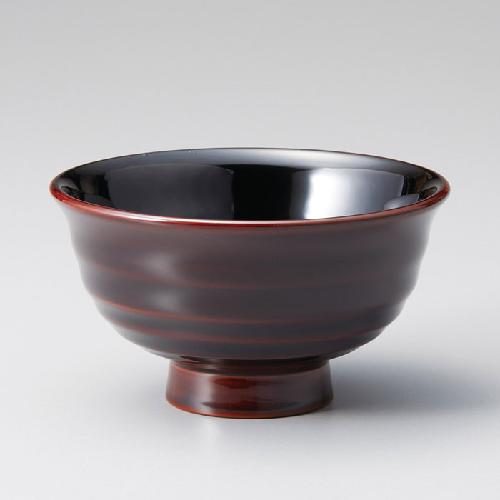 蓋付き飯椀 黒真塗　木製　10客 柳漆椀 総真塗り・大/黒黒｜漆器｜ブランド食器｜漆工房 大島