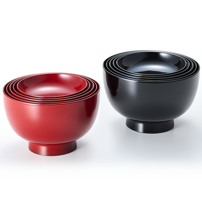 応量器 5つ組（応量椀/入れ子椀）漆塗りお椀セット (入子の汁椀/蓋付き