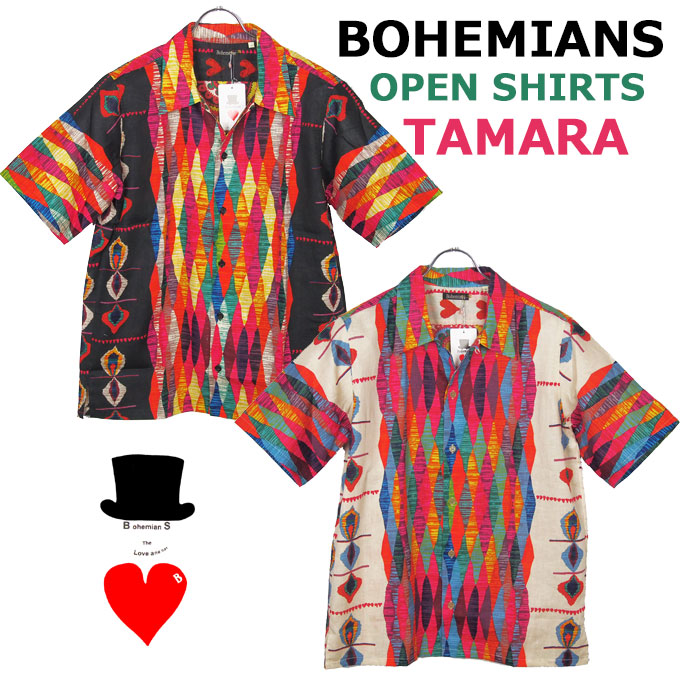 Bohemians (ボヘミアンズ)　TAMARA（タマラ）オープンシャツ　民族衣装の様な刺繍をモチーフにしています　綿麻素材のローン生地　レギュラーフィット日本製送料無料｜ISUZUYOKO 18,150円