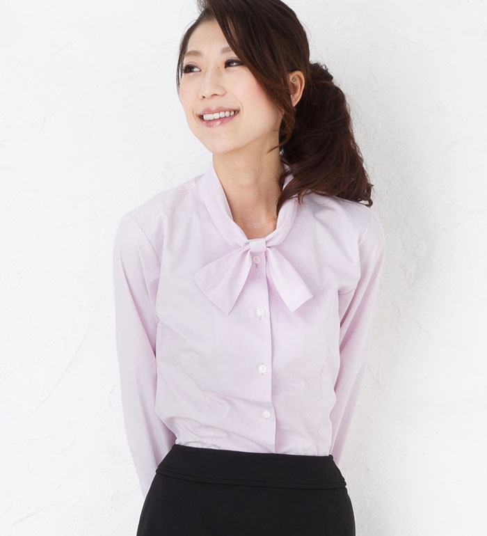 シャツ ブラウス レディース 事務服 半袖 三分袖 3分袖 通勤 制服 ボウタイ スーツ インナー リボン付き ビジネス オフィス ホワイト 青 ストライプシャツ 楽天市場】取り外し可能なリボン付半袖ブラウス レディース 事務