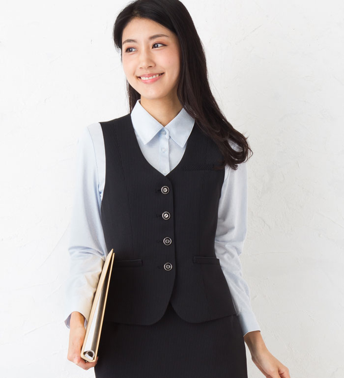 新品 事務服 制服 enjoie ベスト スカートBONMAX リボン セット 521754-1.jpg