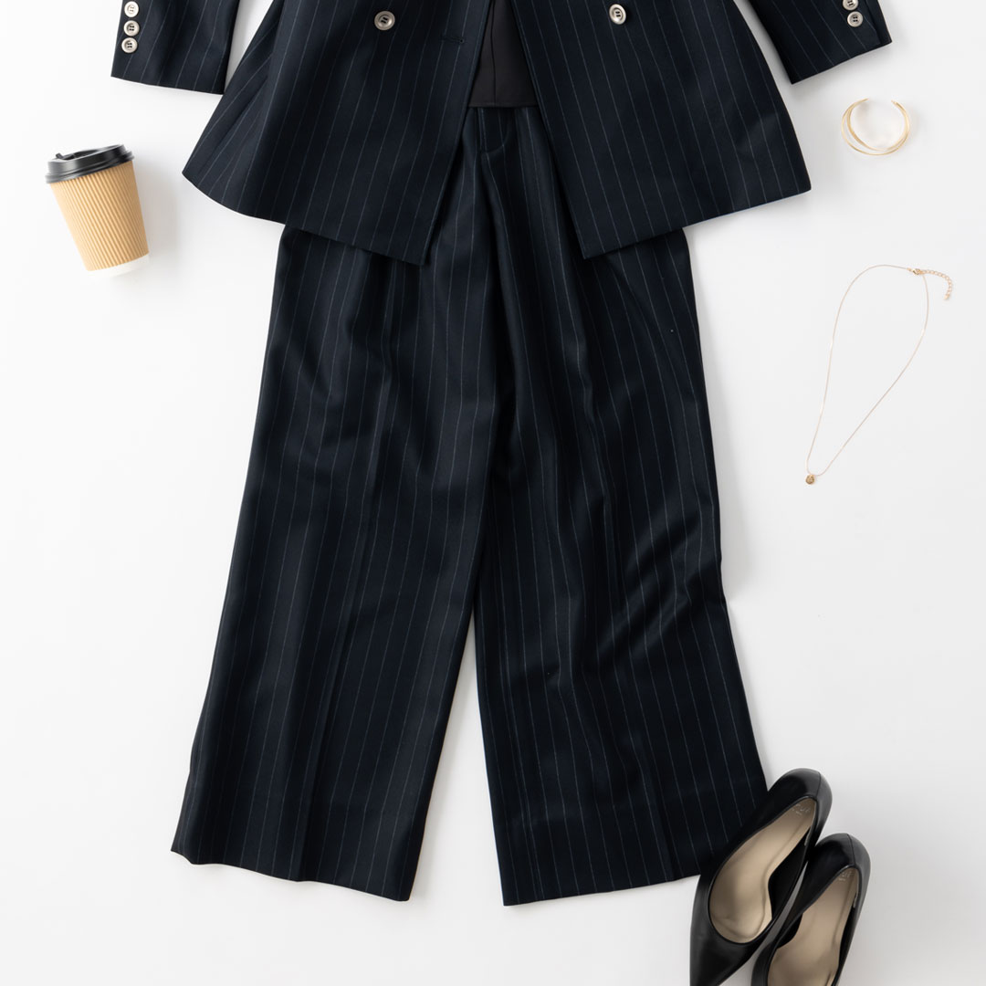 楽天市場】YUKI TORII ワイド パンツ ピンストライプ レディース 事務