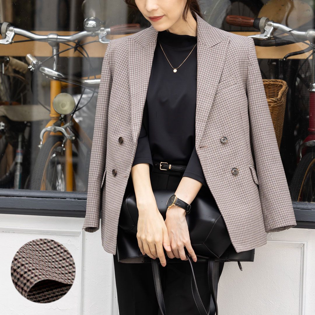 楽天市場】ジャケット チェック柄 レディース 事務服 オフィス