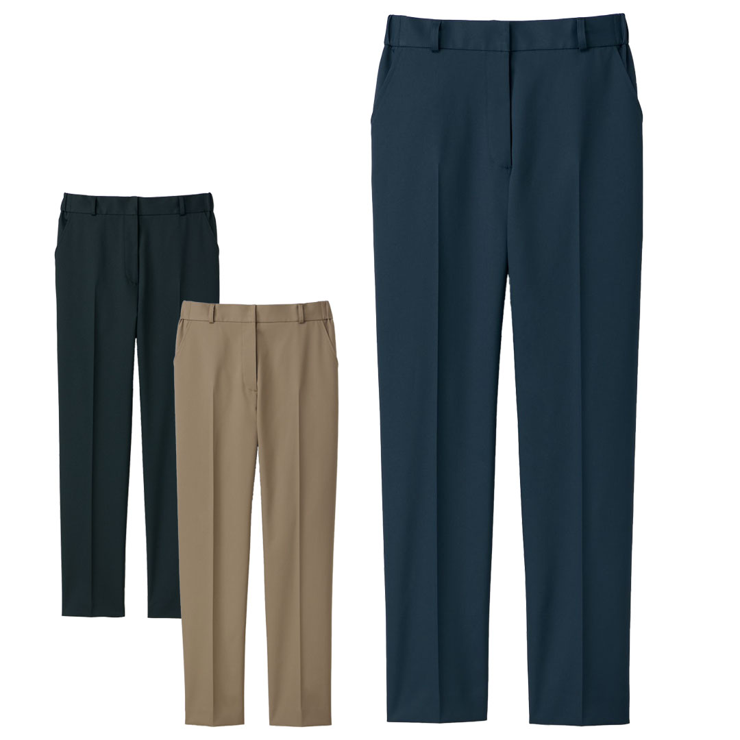 パンツ レディース テーパード ライトフィックス オフィス カジュアル スラックス 制服 春 夏 秋 冬 春夏 秋冬 ストレッチ 制電 ホームクリーニング ニュアス 2025SS