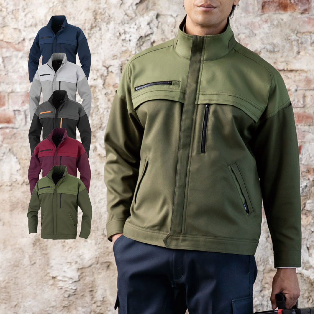 楽天市場】MB25100 長袖 ブルゾン ストレッチ 裏綿 帯電防止 制電 JIS