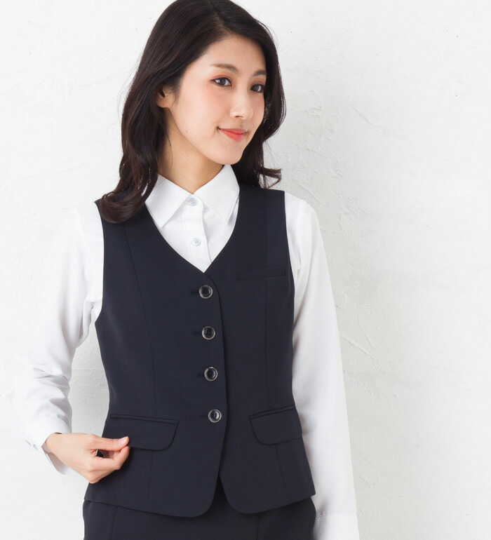 送料無料 キレイに魅せるこだわり機能満載ベスト 事務服 オフィス制服|衣・職・自由 ~作業服・事務服~