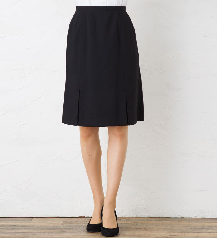 ブラックプリーツスカート レディース 春夏 秋冬 事務服 オフィス制服 SunpexIst GROW ひざ丈 きれいめ｜衣・職・自由 ～作業服・事務服～
