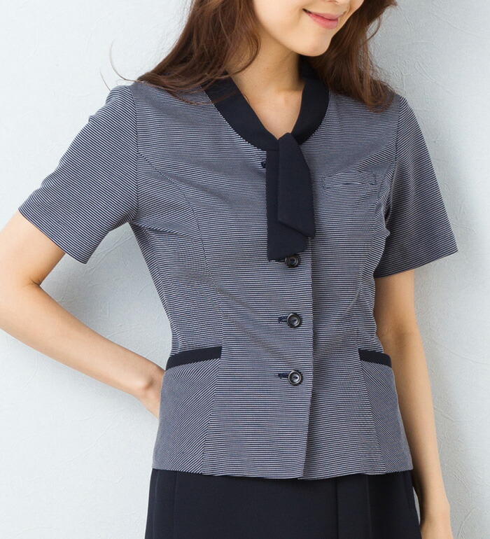 涼しいを実感できるボウタイオーバーブラウス レディース  事務服 オフィス制服 YAGI UNILADY 2018SS