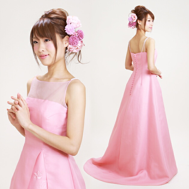 【二次会 ドレス レンタル 二次会 花嫁ドレス】【9号,ピンク,Aライン】YJM1764 結婚式 お呼ばれ 服装 フォーマル 演奏会 発表会 披露宴 リモ婚 安い 格安 【往復送料無料】【レンタル】