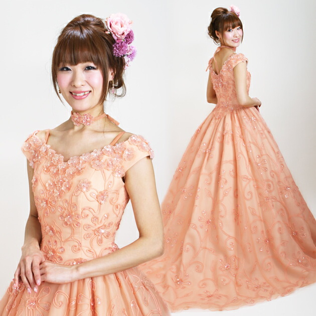 高額上品売筋 カラードレス レンタル 7号 カラードレス レンタル プリンセスライン オレンジ カラードレス 海外挙式 海外ウェディング リモ婚 安い 格安 7248 往復送料無料 店頭受取対応商品 Fy16ren07 レンタル が大特価