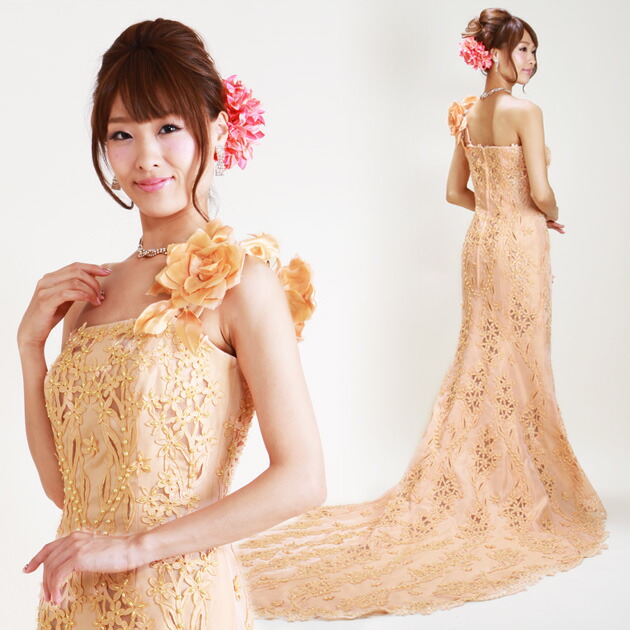 【色合いお召しもの 賃借，7号-9号】色合いお召しもの 賃借【人魚生産ライン/オレンジ色】色合いお召しもの 外国で挙式 外国で御芽出度 リモ婚 長閑やか 安上がり 7402 BD048 【往復貨物輸送無料】【賃借】