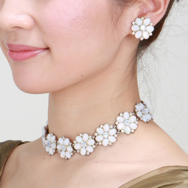 【ネックレス&イヤリング-レンタル】ウェディング アクセサリー ミルキーストーン ウェディング ウエディング 結婚式 ウェディングドレス アクセサリー ウェディングアクセサリー ブライダルアクセサリー aa2【レンタル】