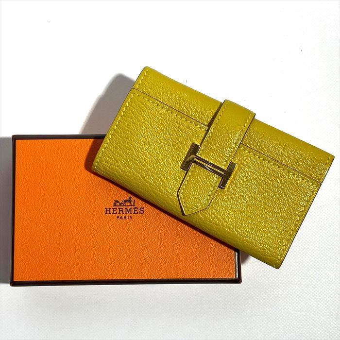 【中古】 HERMES エルメス ベアン 4連手当たり容れもの 黄色系 金具ゴールド 美品 滅多に無い 【Luxury Brand Selection】