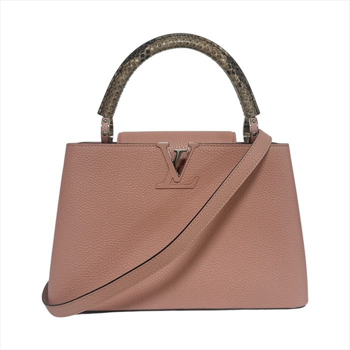 【未当てはめる 新古品】【LOUIS VUITTON ルイヴィトン】カプシーヌ MM N92801 トリヨン パイソン マグノリア【Luxury Brand Selection】