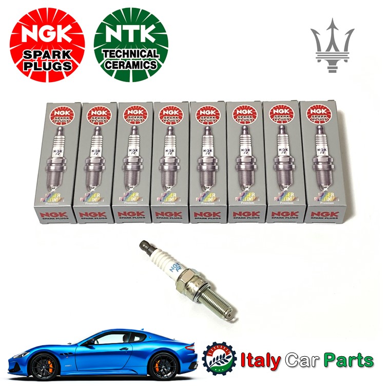 スパークプラグ NGK マセラティ純正OEM クアトロポルテ グラントゥーリズモ グランカブリオ 8本セット Maserati 修理 交換 故障 メンテナンス 整備 部品 パーツ チェックランプ
