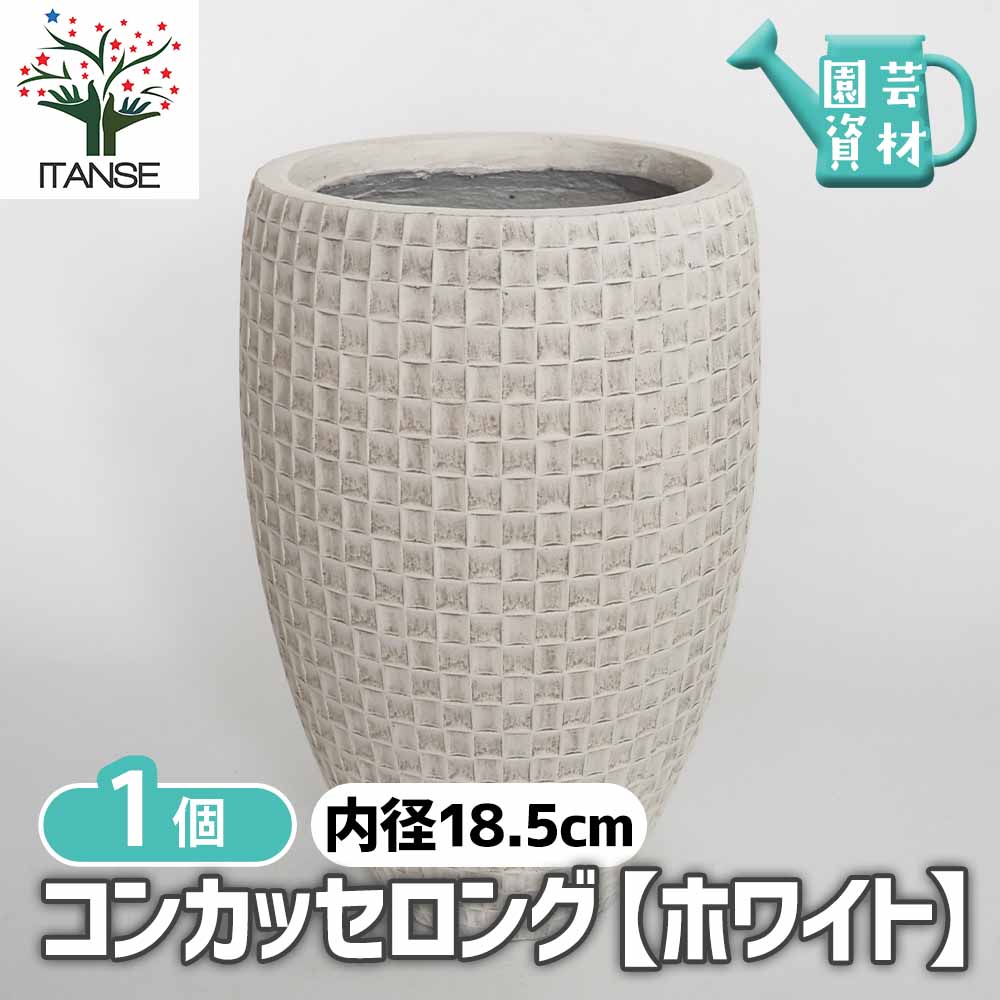 【送料無料】 鉢カバー コンカッセロング 【 鉢カバー ホワイト／1個売り 】 おしゃれ デザイン インテリア 高品質 置物 モダン インテリア おしゃれ 人気 プレゼント ギフト