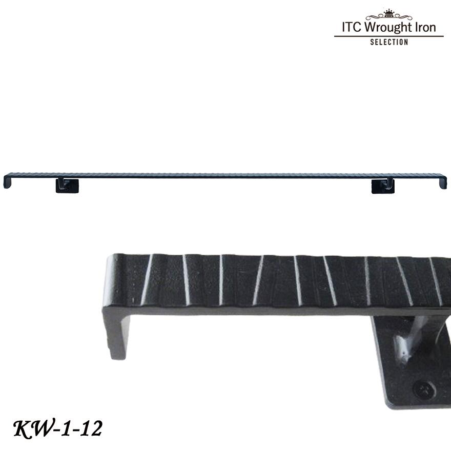【レビュー特典】アイアン 手すり 壁付け手すり ウッディ KW-1シリーズ 幅3cm フラットバー ブラック 黒 120cm 1200mm 玄関 階段 室内 おしゃれ ウッド調 ウッディ テクスチャ 手摺 補助 介護 鉄 ITC 【KW-1-12】