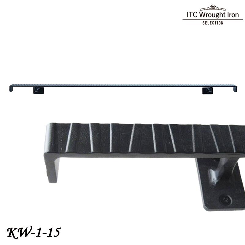 【レビュー特典】アイアン 手すり 壁付け手すり ウッディ KW-1シリーズ 幅3cm フラットバー ブラック 黒 150cm 1500mm 玄関 階段 室内 おしゃれ ウッド調 ウッディ テクスチャ 手摺 補助 介護 鉄 ITC 【KW-1-15】｜ITC Wrought Iron KOBE