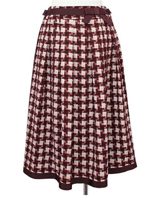 M'S GRACY*カメリアドットスカート カメリアxリボンプリントシフォンスカート | msgracy