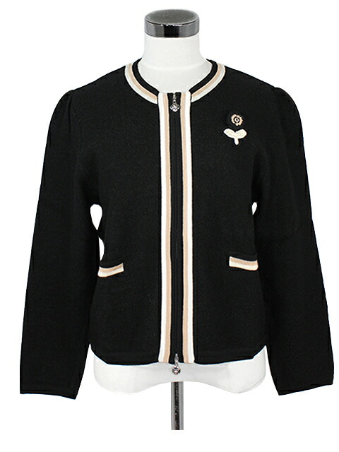 美品.M'SGRACY.刺繍.パールボタン.カーディガン.42.ブラック. 美品.M'SGRACY.刺繍.パールボタン.カーディガン.42.ブラック