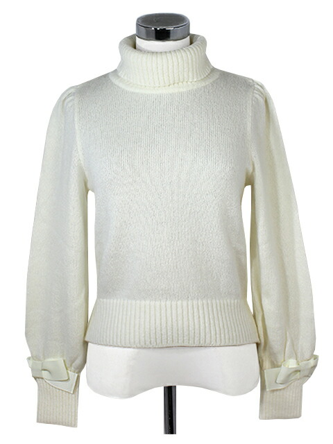 エムズグレイシー❤︎リボンコサージュ付きフリンジニット　42 リボンコサージュ付きニット | msgracy