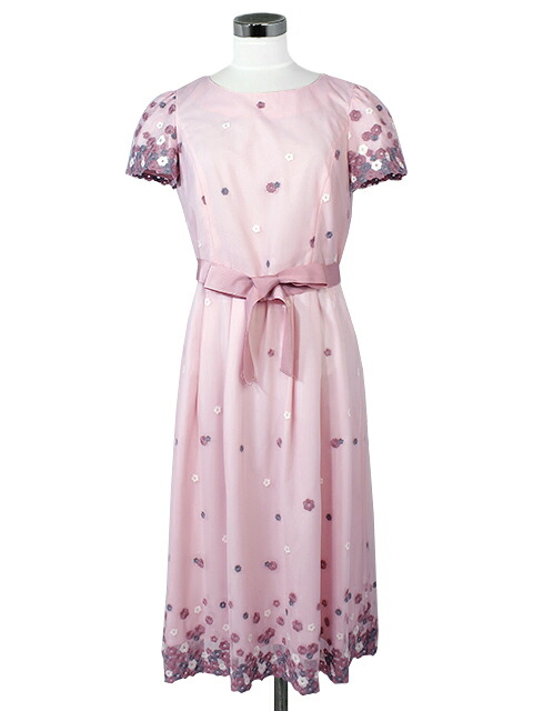 【40%OFF】 【M'S GRACY　エムズグレイシー】 小花刺しゅうレースワンピース