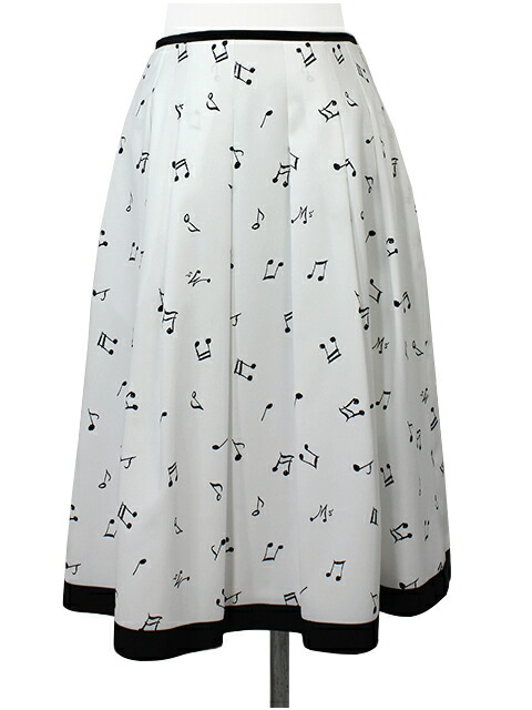 【60%OFF】【M\u0027S GRACY エムズグレイシー】音符柄刷り上げるスコート