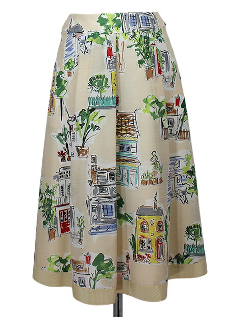 【40%OFF】 【M'S GRACY　エムズグレイシー】 スケッチ画フレアスカート