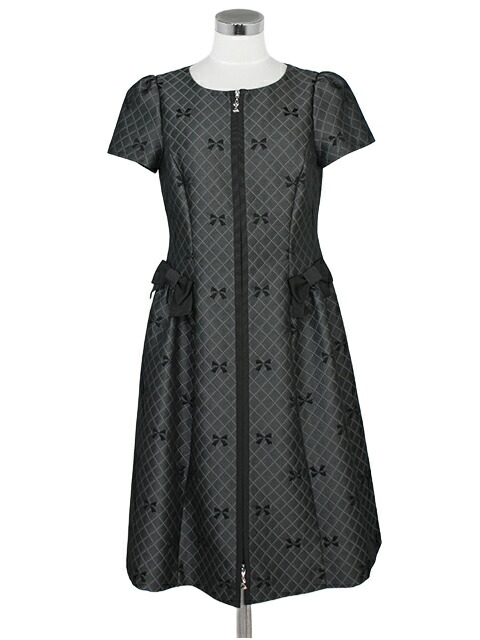 【40%OFF】【M\u0027S GRACY エムズグレイシー】シュロの葉柄ジップワンピース