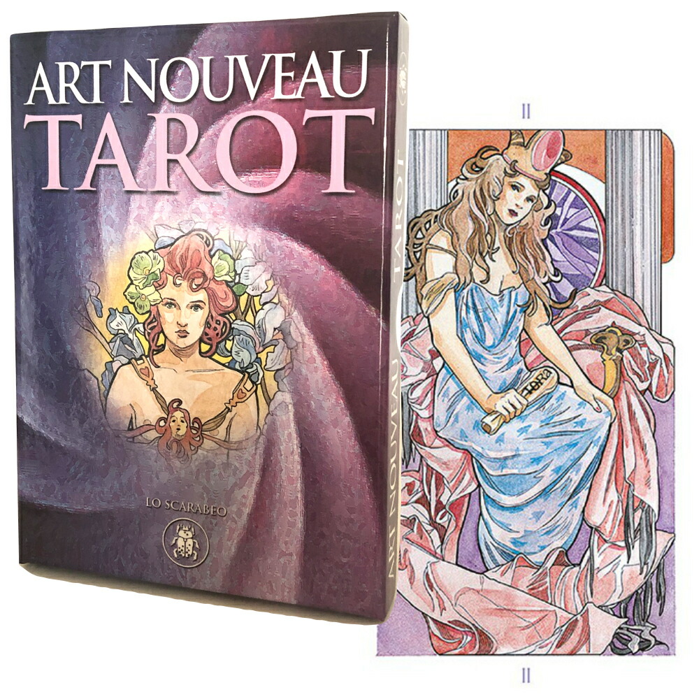 楽天市場 タロットカード 日本語小冊子付 アールヌーボー タロット 大アルカナ22枚 ハードボックス版 送料無料 タロットカード 花 植物 大判サイズ 綺麗 クロノスゲート 楽天市場店