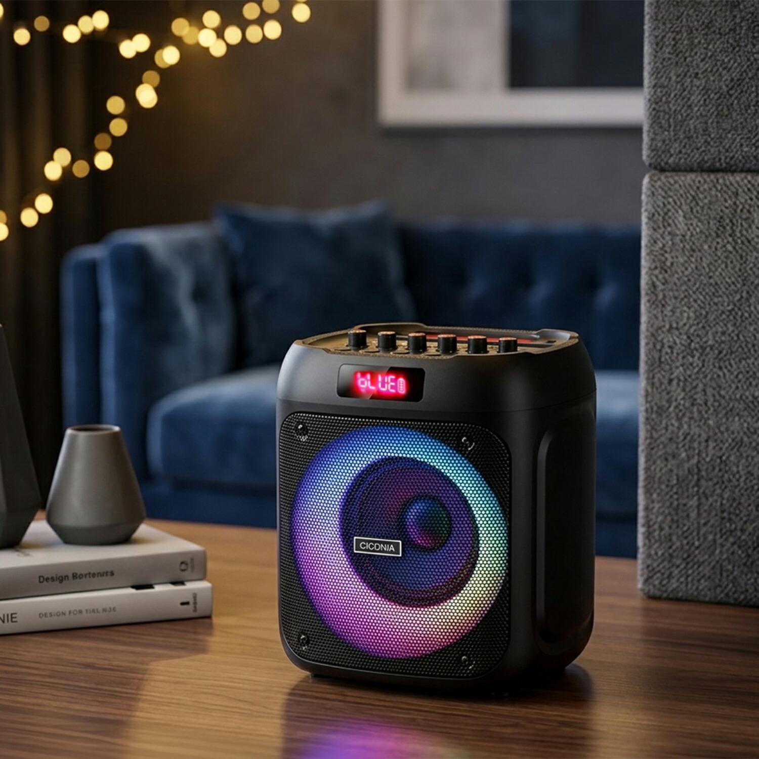 【貨物輸送無料】LED正六面体金棒引き CDR-080D オーディオ Bluetooth LEDともし火 室内 屋内 室外 室外 アウトドア 快い音生まれ変わり 携帯型金棒引き 蓄電池内蔵 TWS microSD歌留多 AUX-IN CICONIA