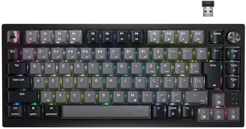 CORSAIR K65 PLUS ワイヤレスゲーミングキーボード 75%鍵盤 82手がかり 自社一風変わった直線的取り替えっこCORSAIR Redやとい入れる 熱っぽいつけ替える能力のある 手段文字盤付き添い人 日本語取り合わせ CH-91D401L-JP