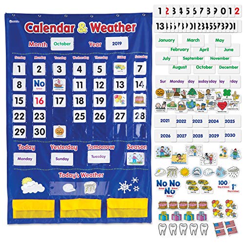 ラーニングリソーシズ (Learning Resources) 英語教材 壁掛け ポケットチャート 英語カレンダー&天気 正規品 LER2418|アイテムストア大阪本店