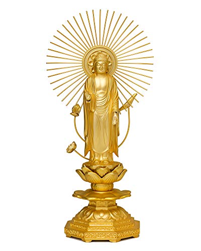 仏像 阿弥陀如来 御東用19.5珊(金メッキ/24金) 仏師：牧田秀雲 原版＿『浄土真宗大谷派(東)』 陵丘銅器(あみだにょらい東/L)