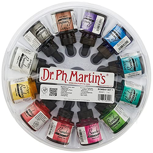 Dr. Ph. Martin's Bombay India Ink, 1.0 oz, Set of 12 (Set 1) 12,592円