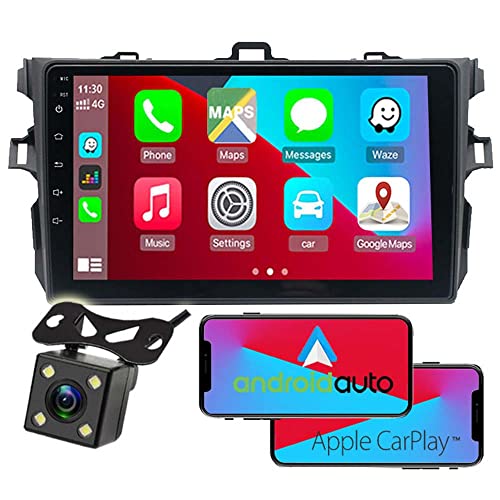 Android 10トヨタカローラ2009 2010 2012 2013タッチスクリーン 9 インチカーラジオ オーディオプレーヤー内蔵CarPlay AndroidAuto対応USB/Bluetooth/FMハンズフリー 電話ミラーリンリアビューカメラ