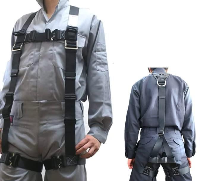 [椿モデル] フルハーネスY型 Lサイズ(170-190cm) 墜落制止用器具の規格適合品 黒 フルボディ 安全帯 HYF2-L-BL