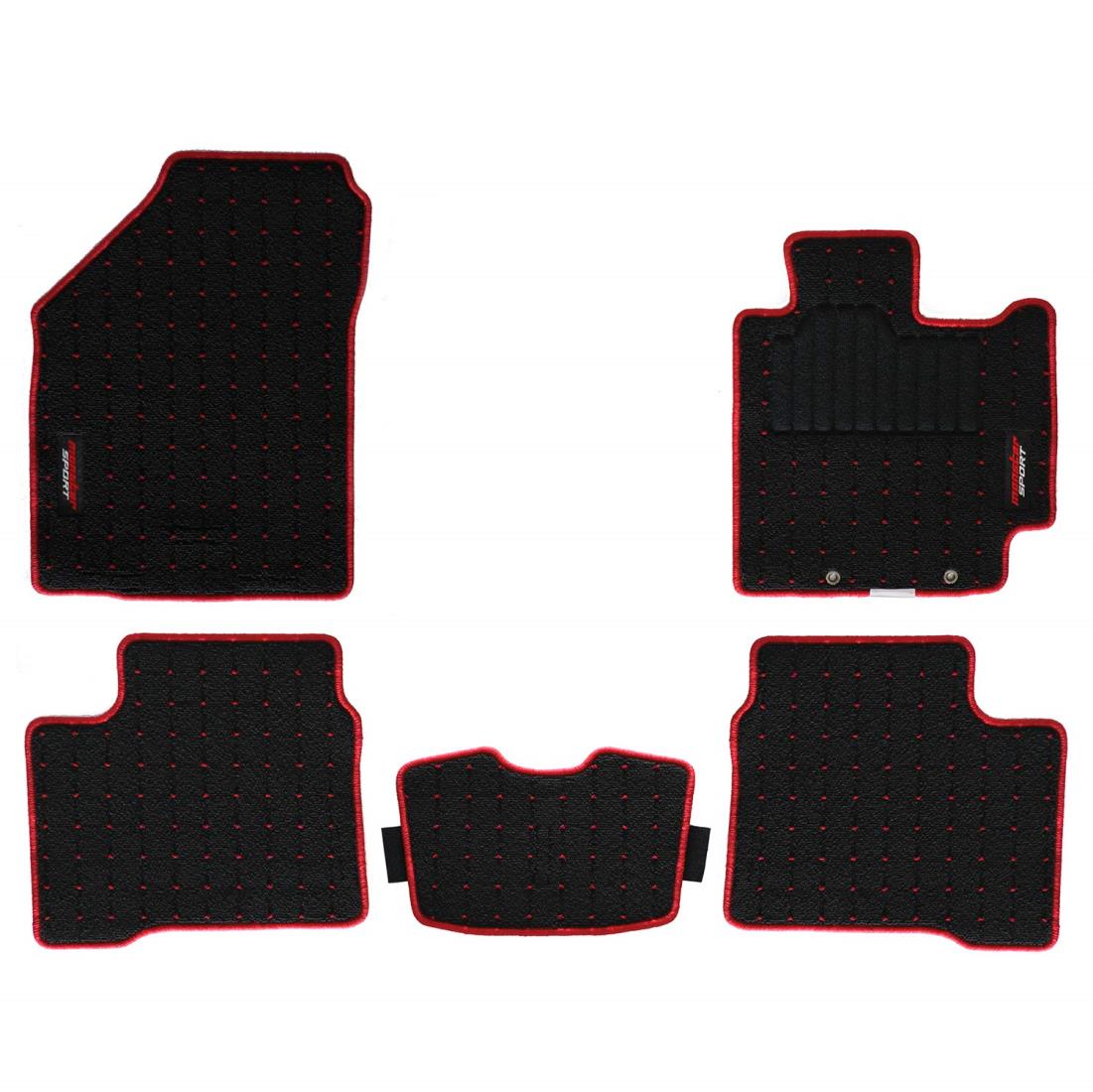 MONSTER SPORT フロアマット スイフトスポーツ[ZC33S]/スイフト[ZC13S/ZC43S/ZC53S/ZD53S/ZC83S/ZD83S]用 ブラック×レッド 894550-7600M