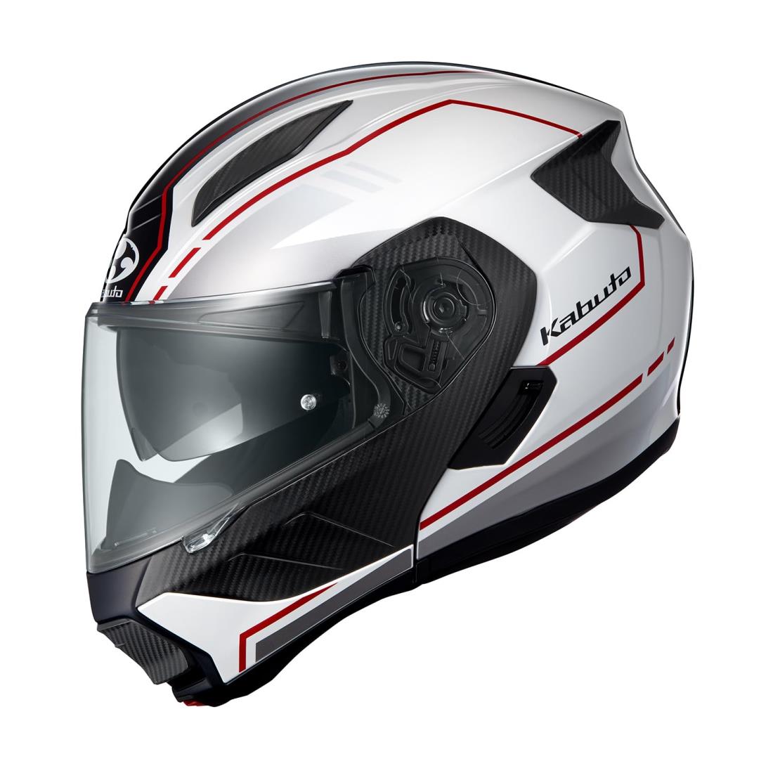 オージーケーカブト(OGK KABUTO)バイクヘルメット システム RYUKI BEAM(ビーム) ホワイトレッド (サイズ:XL)