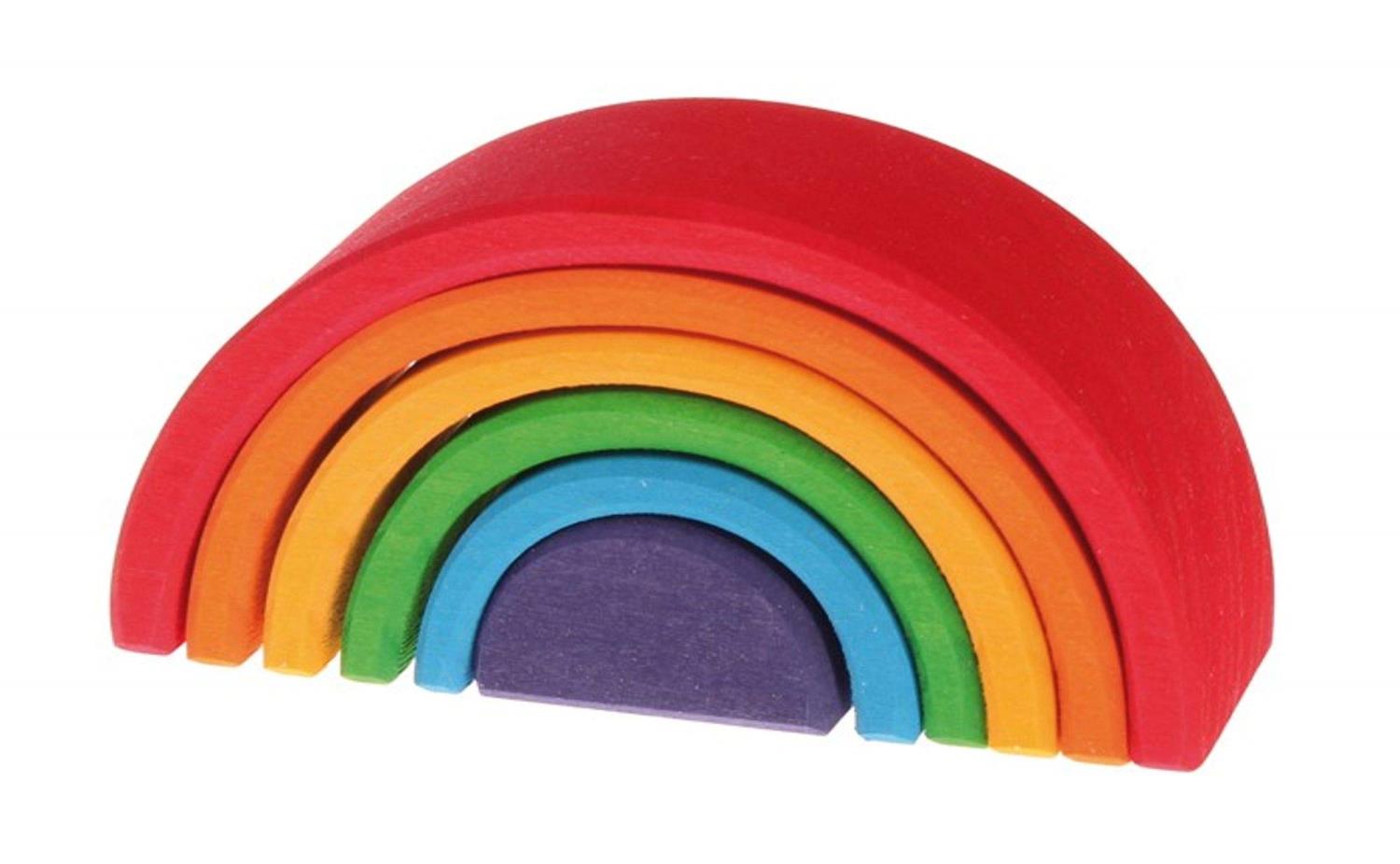GRIMM'S グリムス　stepped roofs rainbow Stepped Roofs Building Set - Rainbow - Grimm's Wooden Toys