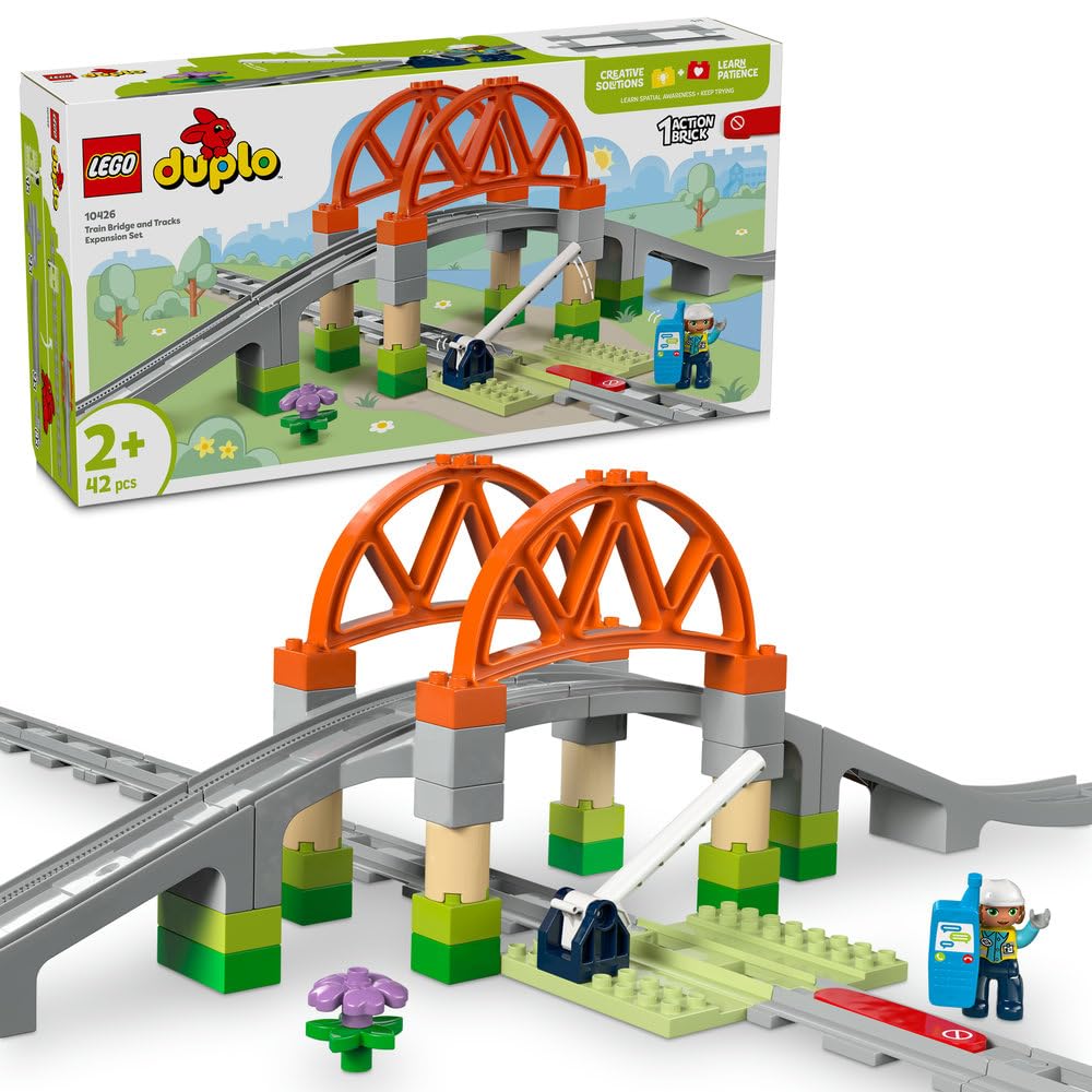 レゴ(LEGO) デュプロ デュプロのまち 鉄道線路軌跡と橋 手あそび 手あそび 生まれ落ちる日 差し上げ物 立ちはだかる 知育お坊っちゃん お嬢さん ちびっ子 1歳半 2歳 4歳 赤ちゃん ごっこ命のせんたく おままごと 市街電車 車駕 10426