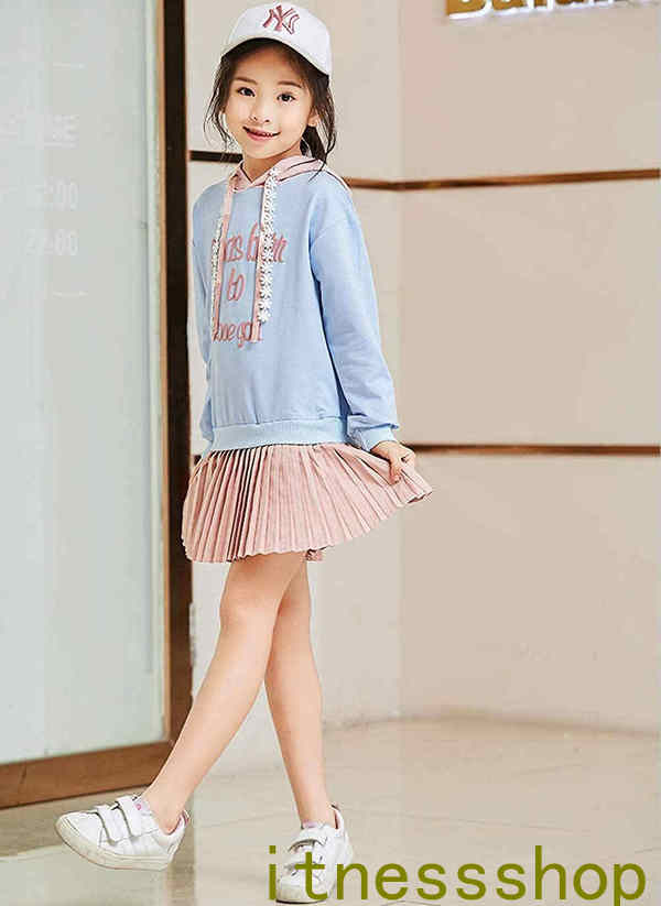 ギフトガールズワンピース長袖女の子子供服ストライプ柄カジュアル普段着可愛い人気スプライスプレゼント秋冬100110120130140