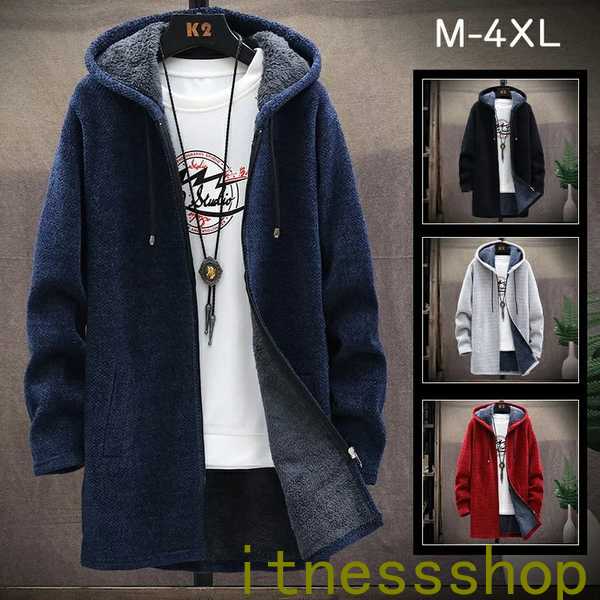 THOM WILLS 新生活 【Ｍ~4XL】ニットセーター ニット メンズ 長袖 前開き トップス パーカー セーター コート シンプル 暖かい ざっくり 開襟 フード付き ファスナー ファッション 着やせ 防寒 春 服 秋服 冬服