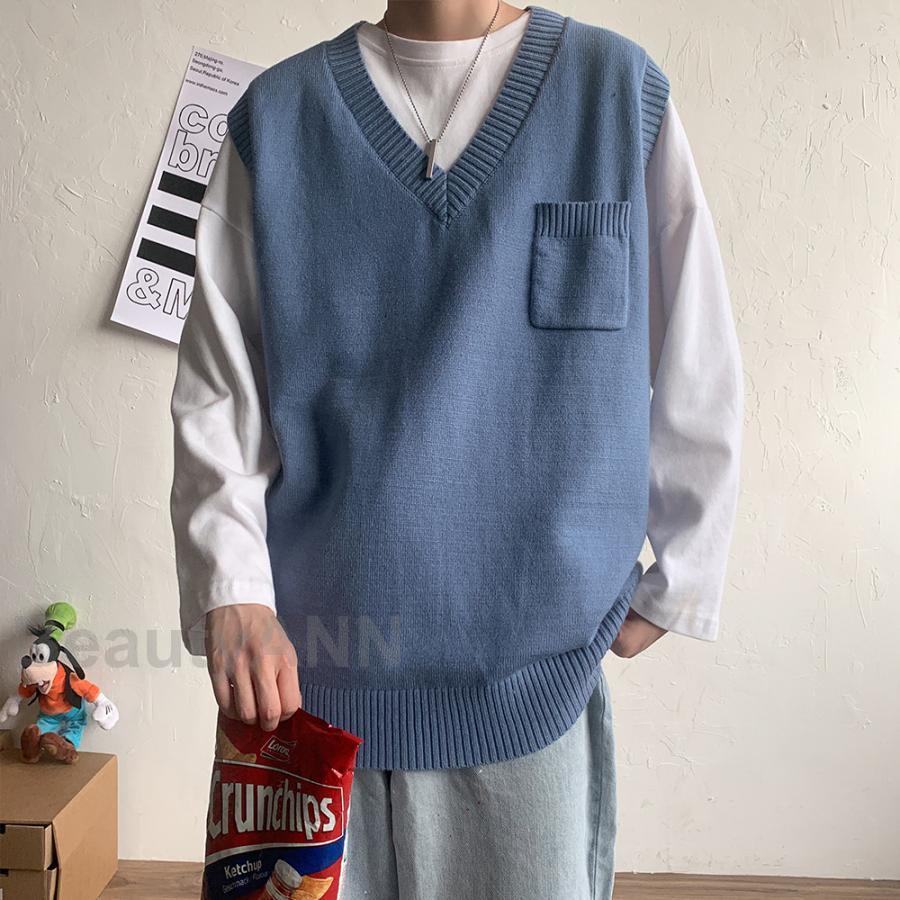 未使用品】paragraph パラグラフ ニットベスト ブルー フリーサイズ