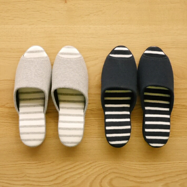 おしゃれ ヒールスリッパ ニット フリーサイズ フォーマル グレー ネイビー 入学式 卒業式 学校行事 ボーダー 室内履き かわいい インドネシア製 秋冬用に カジュアル Letempslev K7a Com
