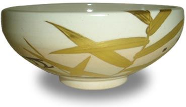 【茶道具】\u003cBR\u003e【貨物輸送代引手数料無料】 芦に気泡管水準器茶碗陽炎園作（共九鼎大呂）