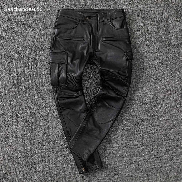 牛革レザーパンツ 新品 メンズパンツ 革パンツ バイクパンツ 本革 無地 カッコイイ 大きサイズ スキニーパンツ ロングパンツ バイク用 レザーパンツ 送料無料 父の日｜イトウショップ20