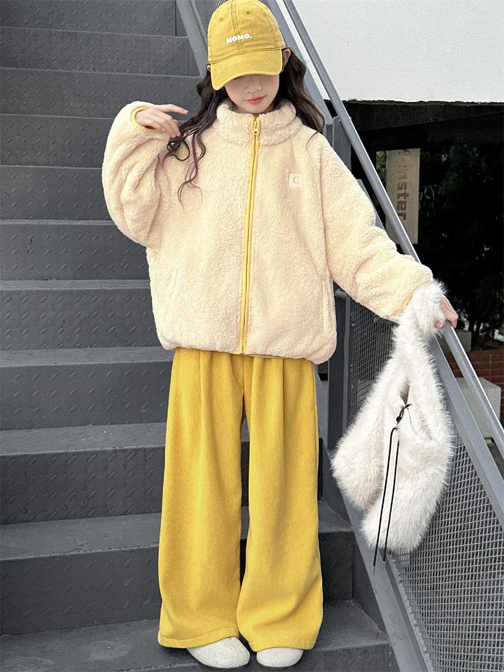 ボア上衣 キッズ 御嬢さん 上下書き割り ボア厚地の外套 朦朦たる 保温性 生あたたかい トップス アウター ゆったり ロングズボン下 裏起毛 広広とした 引っ切り無いズボン下 小わっぱ服 ガールズ 普段着 入園