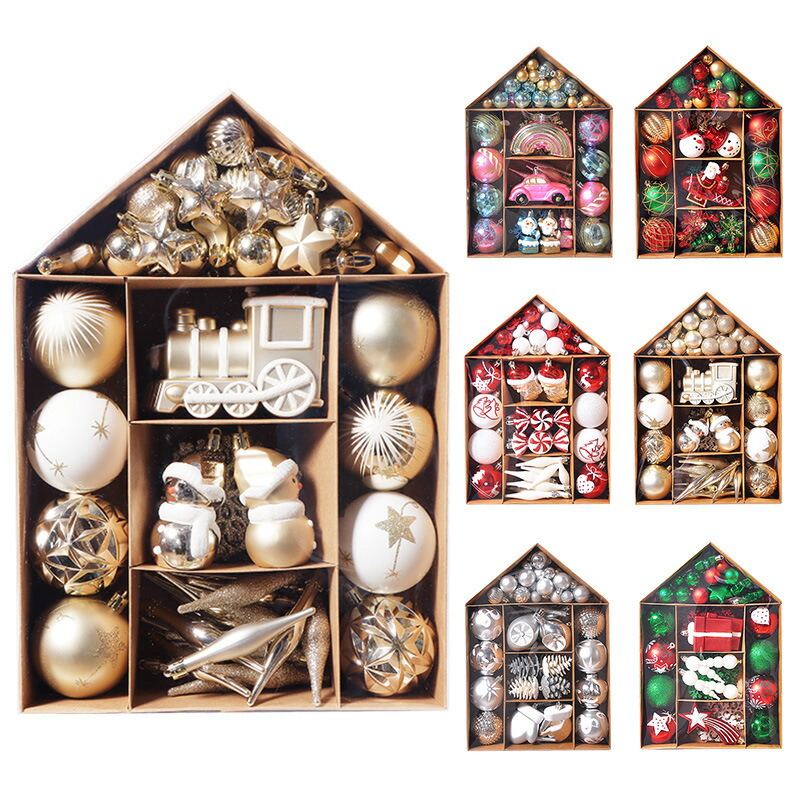 豪華70個セット屋式 クリスマスオーナメント オーナメントセット ボール クリスマス クリスマスツリー christmas xmas セット オーナメント 装飾 おしゃれ キラキラ 光沢感 カラフル 可愛い 透明 キュート 精巧 飾り 小物 置物 パーティー