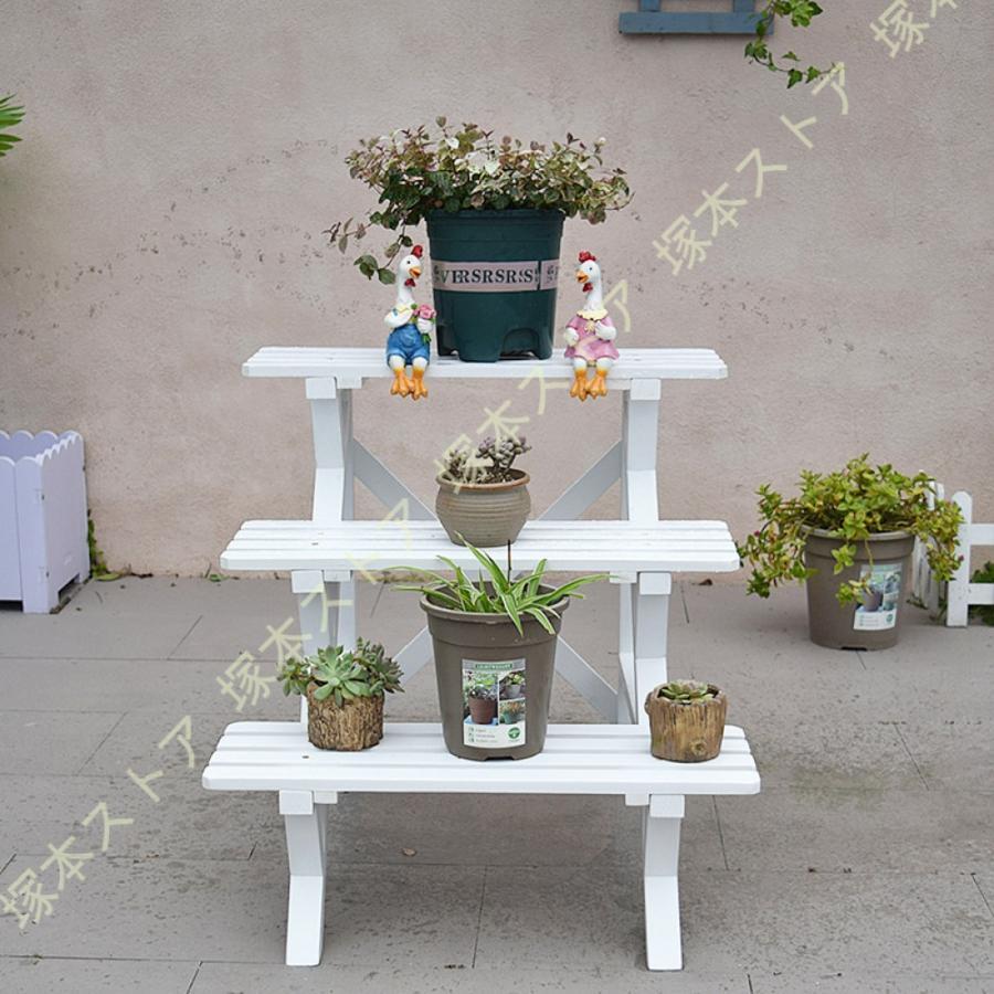 フラワースタンド 鉢スタンド プランタースタンド 3段 木製 鉢置き台 おしゃれ 植木鉢台 園芸ラック 花棚 植物スタンド 観葉植物 多肉植物 室内 屋外 丈夫
